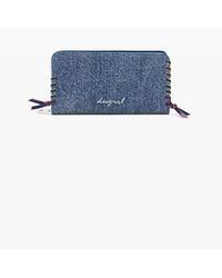 Desigual - Medium Denim Heart Wallet, Cotton - Lyst