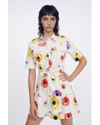 Desigual - Christian Lacroix Short Floral Shirt Dress, Cotton - Lyst
