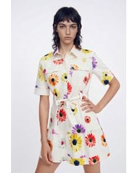 Desigual - M. Christian Lacroix Short Floral Shirt Dress, Cotton - Lyst