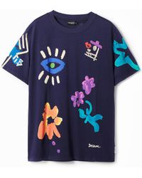 Desigual - Illustrated T-Shirt, Cotton - Lyst