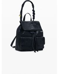 Desigual - Small Embroidered Backpack, Polyurethane - Lyst