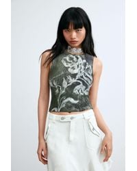 Desigual - Sleeveless Printed T-Shirt, Polyester - Lyst