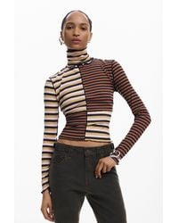 Desigual - Long-Sleeved T-Shirt With High Neck, Cotton - Lyst