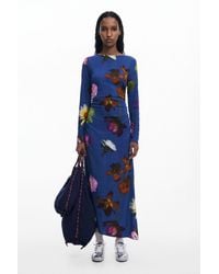 Desigual - Asymmetric Midi Dress, Viscose - Lyst