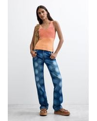 Desigual - Slim Printed Jeans, Cotton - Lyst