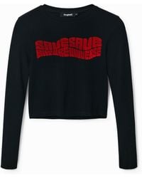 Desigual - Cropped “Save Nature” T-Shirt, Viscose - Lyst