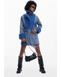 Desigual - Hybrid-Mantel Aus Denim, Damen, Baumwolle, Schwarz - Lyst