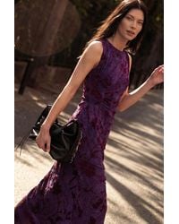 Desigual - Midi Flocked Dress, Polyester - Lyst