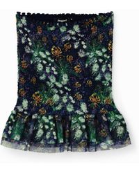 Desigual - Slim Floral Mini Skirt, Polyester - Lyst