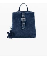 Desigual - Small Denim Floral Backpack - Lyst