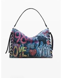 Desigual - Large Graffiti Bag, Cotton - Lyst