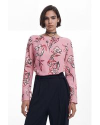 Desigual - Floral Blouse, Polyester - Lyst