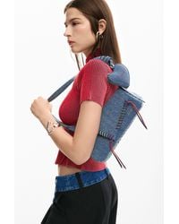 Desigual - Embroidered Denim Bag, Cotton - Lyst