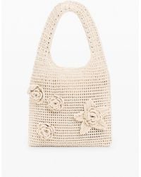 Desigual - Crochet Bag With Flowers, Cotton - Lyst