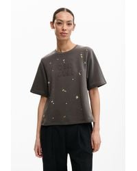 Desigual - Plain T-Shirt Appliques, Cotton - Lyst