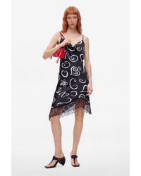 Desigual - Short Printed Strappy Dress, Viscose - Lyst