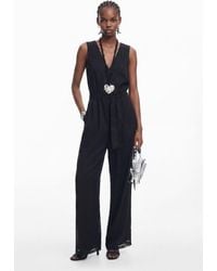 Desigual - Shiny Jumpsuit With Belt, Polyester - Lyst