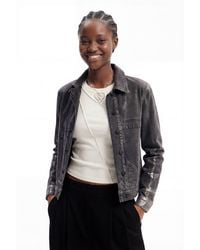 Desigual - Metallic Denim Trucker Jacket, Cotton - Lyst