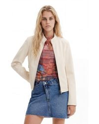 Desigual - Suede-Effect Jacket, Polyurethane - Lyst