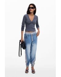 Desigual - Rib Knot T-Shirt, Cotton - Lyst