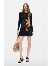 Desigual - Long Sleeve Flower Dress, Viscose - Lyst