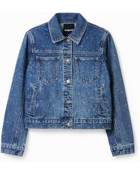 Desigual - Chaqueta Vaquera Trucker Tachuelas - Lyst