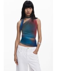 Desigual - Camiseta Escote Nudo - Lyst