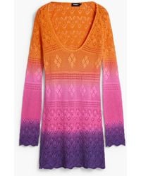 Desigual - Tie-Dye Crochet Dress, Cotton - Lyst