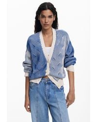 Desigual - Two-Tone Knit Cardigan - Lyst