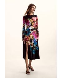Desigual - Vestido Manga Larga M. C. Lacroix, Viscosa, Negro - Lyst