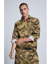 Desigual - Hemd Mit Drachenmuster, Herren, Baumwolle, Grün - Lyst