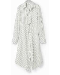 Desigual - Striped Midi Shirt Dress - Lyst