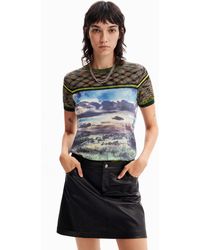Desigual - Knit Landscape T-Shirt - Lyst