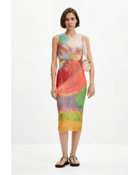Desigual - Multicolour Tropical Midi Dress, Polyester - Lyst