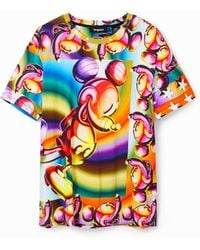Desigual - Multicolour Oversize Mickey Mouse T-Shirt, Cotton - Lyst