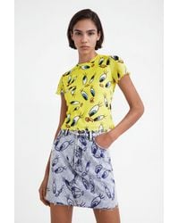 Desigual - Tweety Denim Mini Skirt, Cotton - Lyst