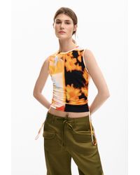 Desigual - T-Shirt Arty Flowers, Viscose - Lyst