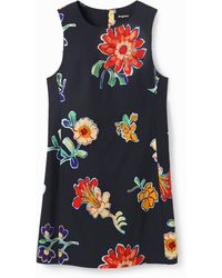 Desigual - Short Slim Floral Dress - Lyst