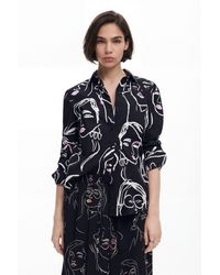 Desigual - Face Print Shirt, Cotton - Lyst