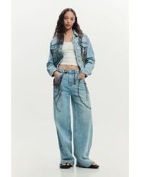 Desigual - Wide Leg Chain Jeans, Cotton - Lyst