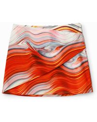 Desigual - Wave Wrap Mini Skirt, Cotton - Lyst