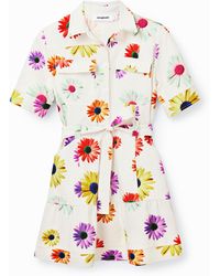 Desigual - M. Christian Lacroix Short Floral Shirt Dress - Lyst