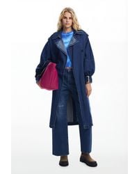 Desigual - Denim Trench Coat, Cotton - Lyst