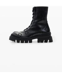 Desigual - Embroidered Track-Sole Boots, Polyurethane - Lyst
