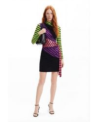 Desigual - María Escoté Short Striped Dress, Acetate - Lyst
