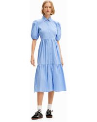 Desigual - Striped Midi Shirt Dress - Lyst