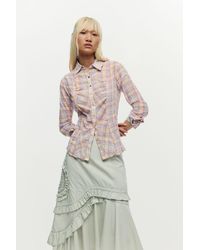 Desigual - Plaid Shirt Gathered, Cotton - Lyst