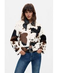 Desigual - Animal Print Faux Fur Jacket - Lyst