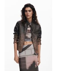 Desigual - Gradient Faux Leather Biker Jacket - Lyst