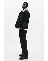 Desigual - Veste En Velours Côtelé Avec Col Effet Mouton, Homme, Coton, Bleu - Lyst